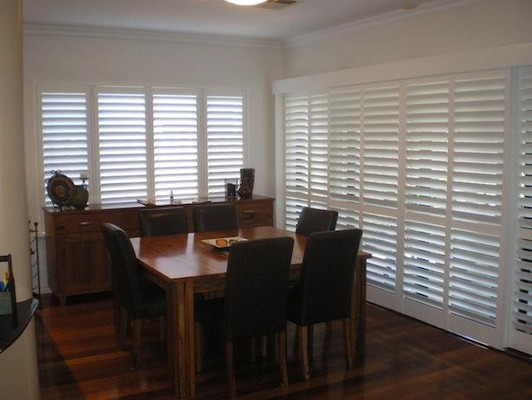 PVC shutters in dining room